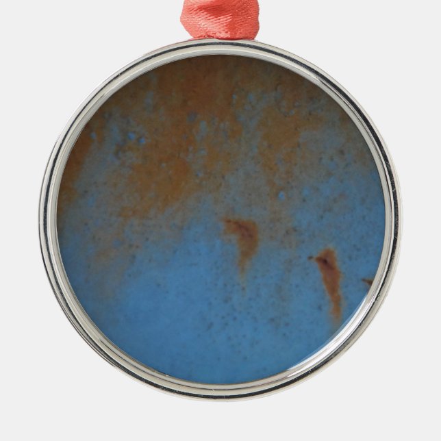 Rusty Blue background Metal Tree Decoration (Front)