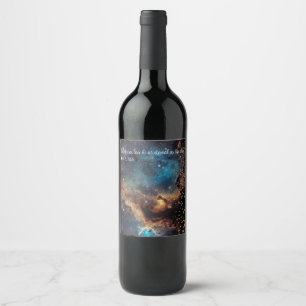 Rusty Blue Cloud Nebula Wine Label