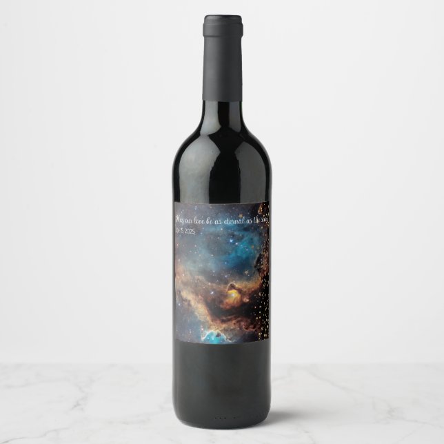 Rusty Blue Cloud Nebula Wine Label (Front)