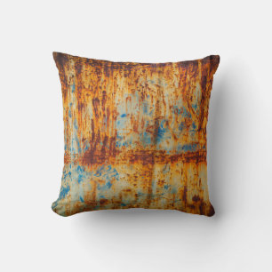 Rusty Blue Metal Texture Cushion