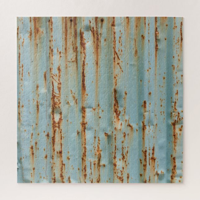 Rusty Blue Painted Metal Texture Jigsaw Puzzle (Vertical)