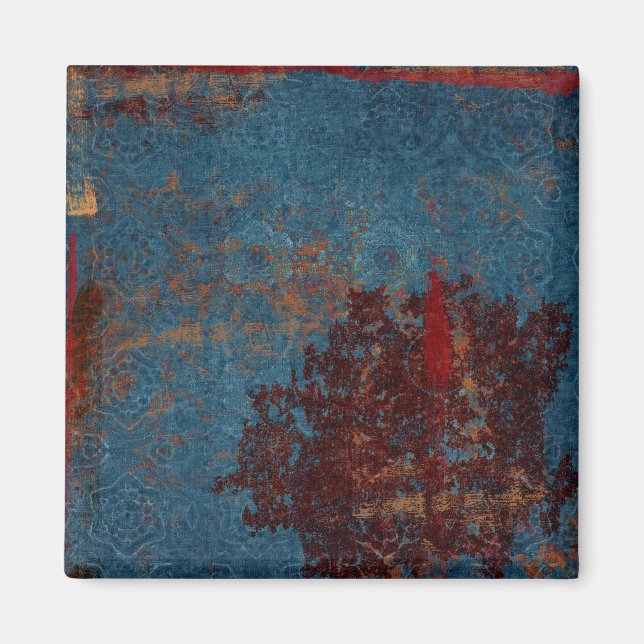 Rusty Blue Pattern Background Magnet (Front)