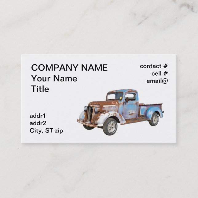 rusty blue truck business card (Front)
