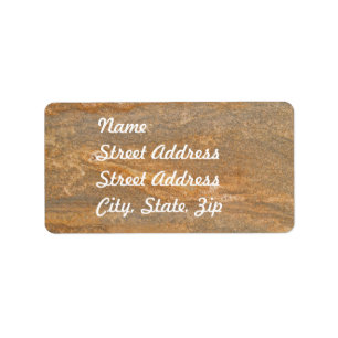 Rusty Brown Marble Address Sticker