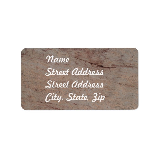 Rusty Brown Marble Address Sticker (Front)