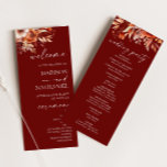 Rusty Burgundy Brown Floral Flower Wedding Programme<br><div class="desc">This is a Rusty Burgundy Brown Floral Flower Wedding Program!</div>