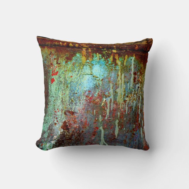 Rusty colorful pillow. cushion (Front)