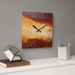 Rusty Corrosion Abstract Design Square Wall Clock