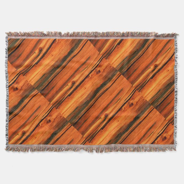 rusty diagonal driftwood blue Thunder_Cove Throw Blanket (Front)