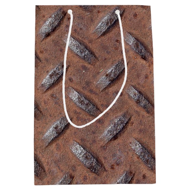 rusty diamond plating medium gift bag (Front)