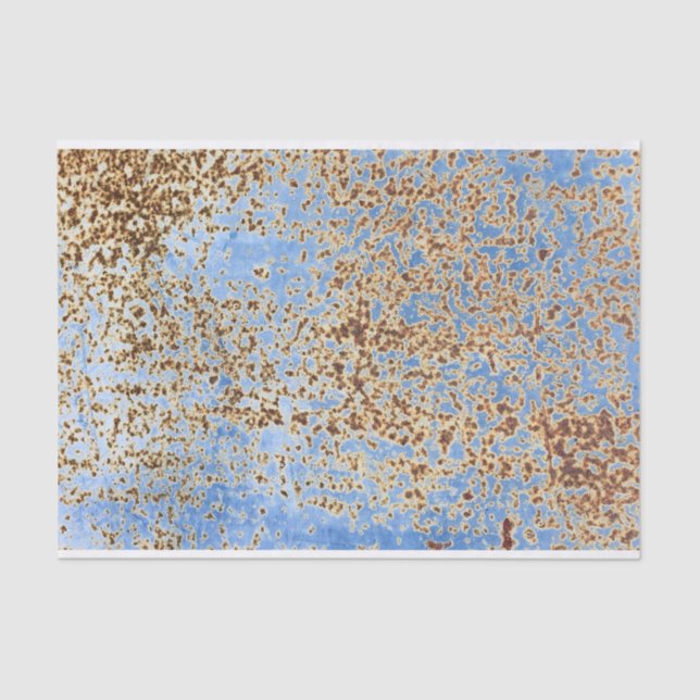 Rusty Distressed Grunge Blue Paint Urban DIY Decor Tissue Paper (Front)