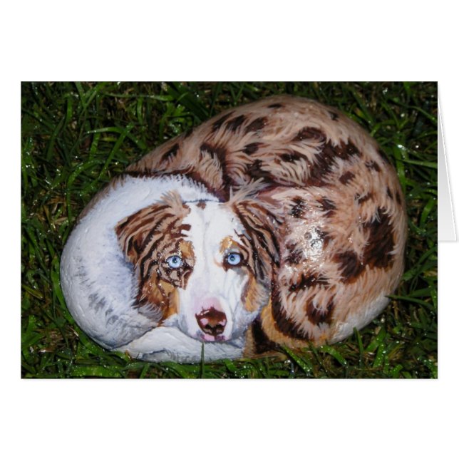 "Rusty" dog rock card (Front Horizontal)