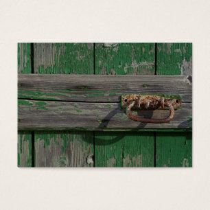 Rusty Door Handle On Green Door