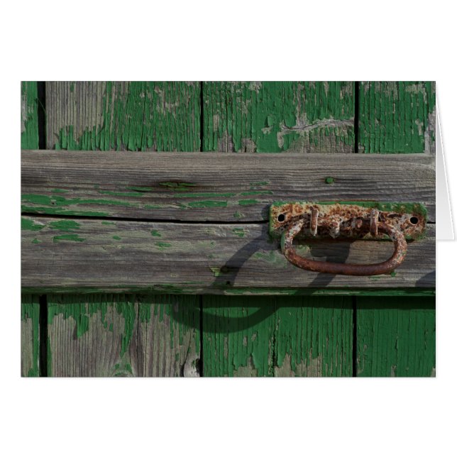 Rusty Door Handle On Green Door (Front Horizontal)