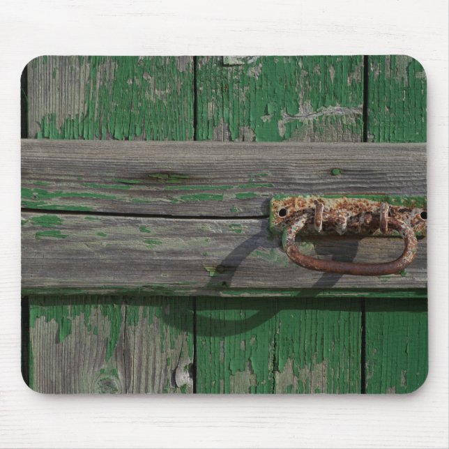 Rusty Door Handle On Green Door Mouse Mat (Front)