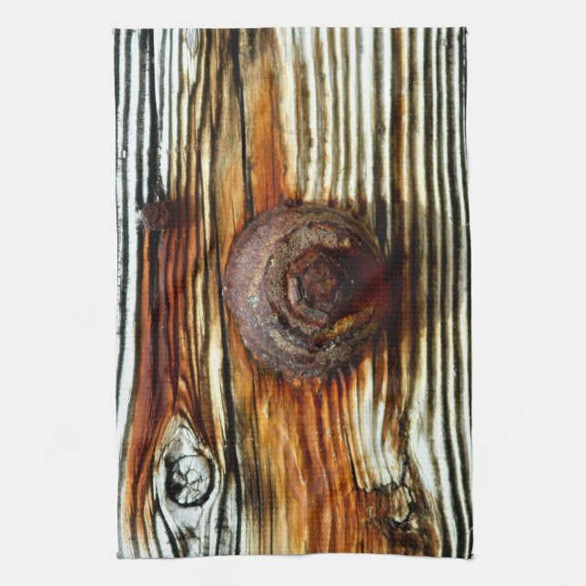 rusty driftwood grey board tea towel (Vertical)