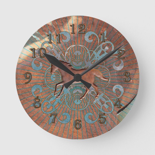 Rusty Equestrian Wall Clock (Front)