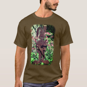 Rusty Flower Garden Rabbit Floral Nature T-Shirt