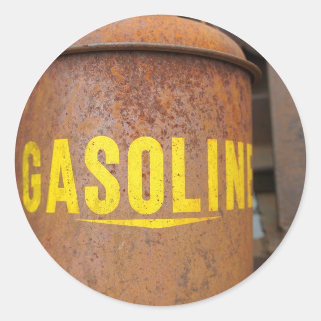 Rusty Gas Can Classic Round Sticker (Front)