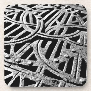 Rusty Grate in Grey Coaster