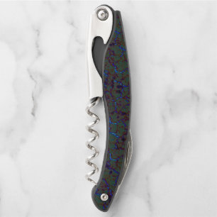 Rusty green crackle with flashy blue strokes corkscrew