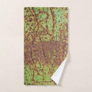 Rusty green looking hand towel
