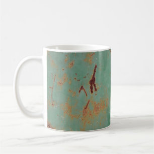 Rusty green weathered textured metal urban panel t coffee mug