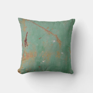 Rusty green weathered textured metal urban panel t cushion