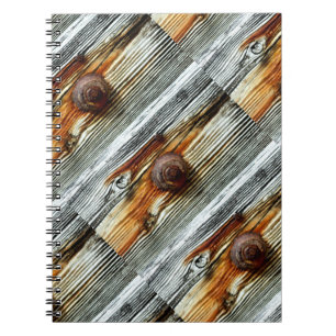 rusty grey driftwood boards notebook