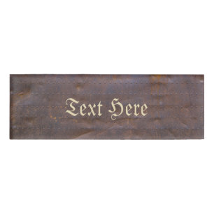 Rusty Iron Texture Background Name Tag