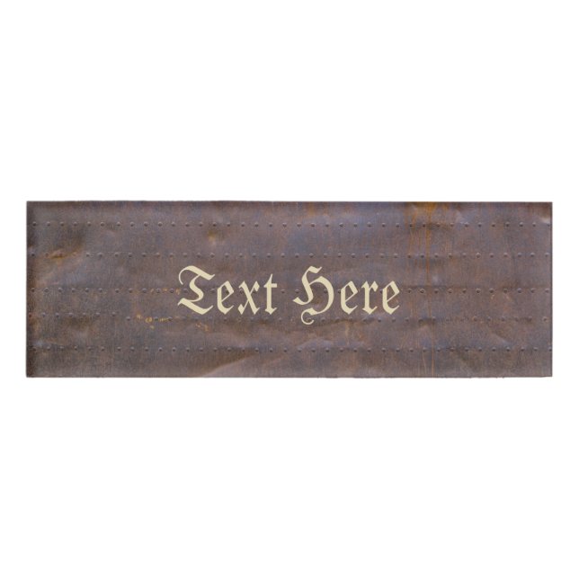 Rusty Iron Texture Background Name Tag (Front)