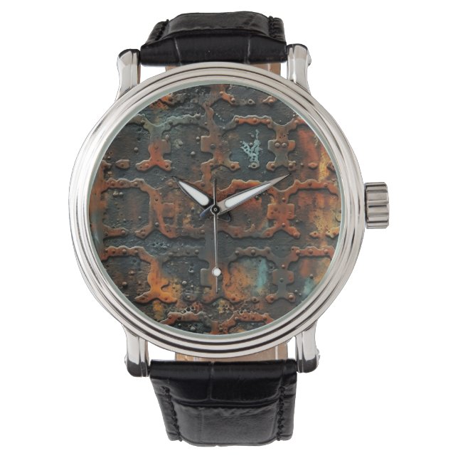 Rusty Iron Wall Clock Watch (Front)
