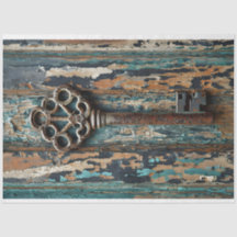 Rusty Key 2 Decoupage Tissue Paper