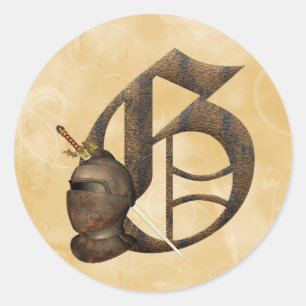 Rusty Knights Initial G Classic Round Sticker