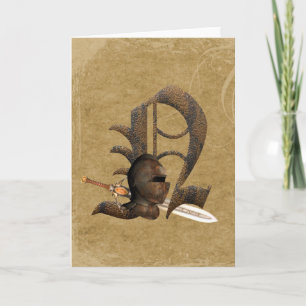 Rusty Knights Initial N Note Card