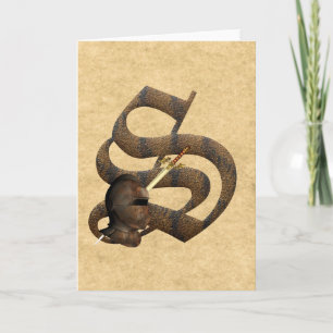 Rusty Knights Initial S Note Card