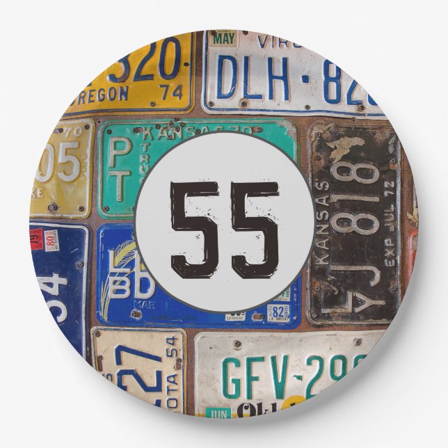 Rusty License Plate 55th Birthday (Front)