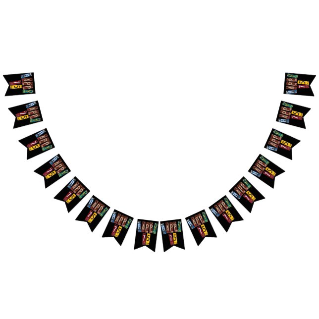 rusty license plate 75th birthday bunting  (All)