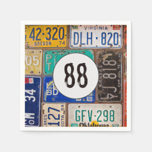 Rusty License Plate 88th Birthday Napkins