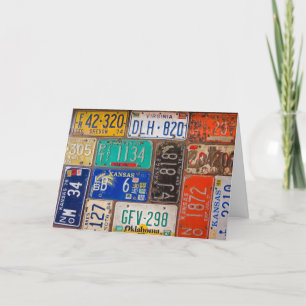 Rusty License Plate Card