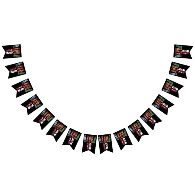 rusty license plate collection 70th birthday bunting  (All)