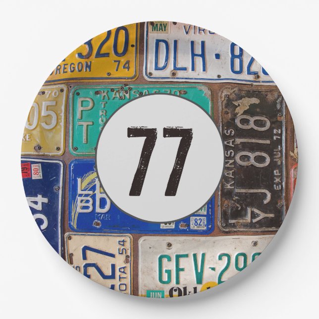 Rusty License Plates 77th Birthday (Front)