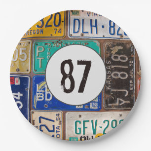 Rusty License Plates 87th Birthday