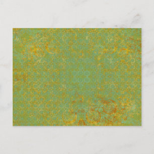 Rusty LIme Green Pattern Background Postcard