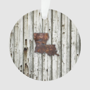 Rusty Louisiana Shape Ornament