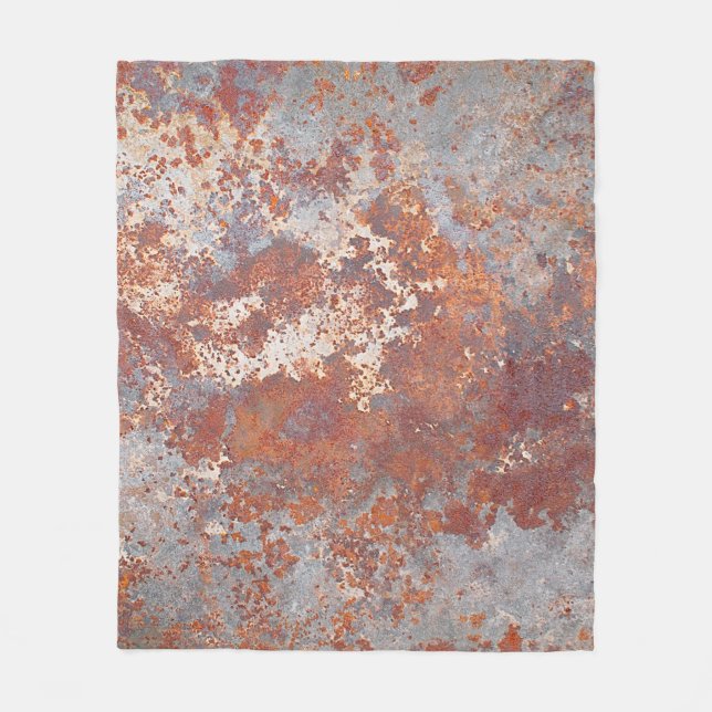 Rusty metal background fleece blanket (Front)