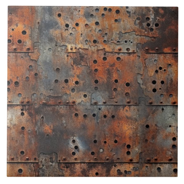 Rusty Metal Ceramic Tile (Front)