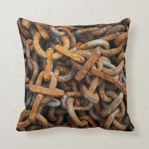 Rusty Metal Chain Link Pillow