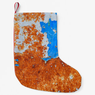 Rusty Metal: Grunge Textures Pattern Small Christmas Stocking