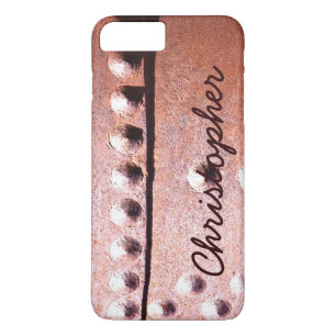 Rusty Metal Look Rustic Personalised Name Abstract iPhone 8 Plus/7 Plus Case